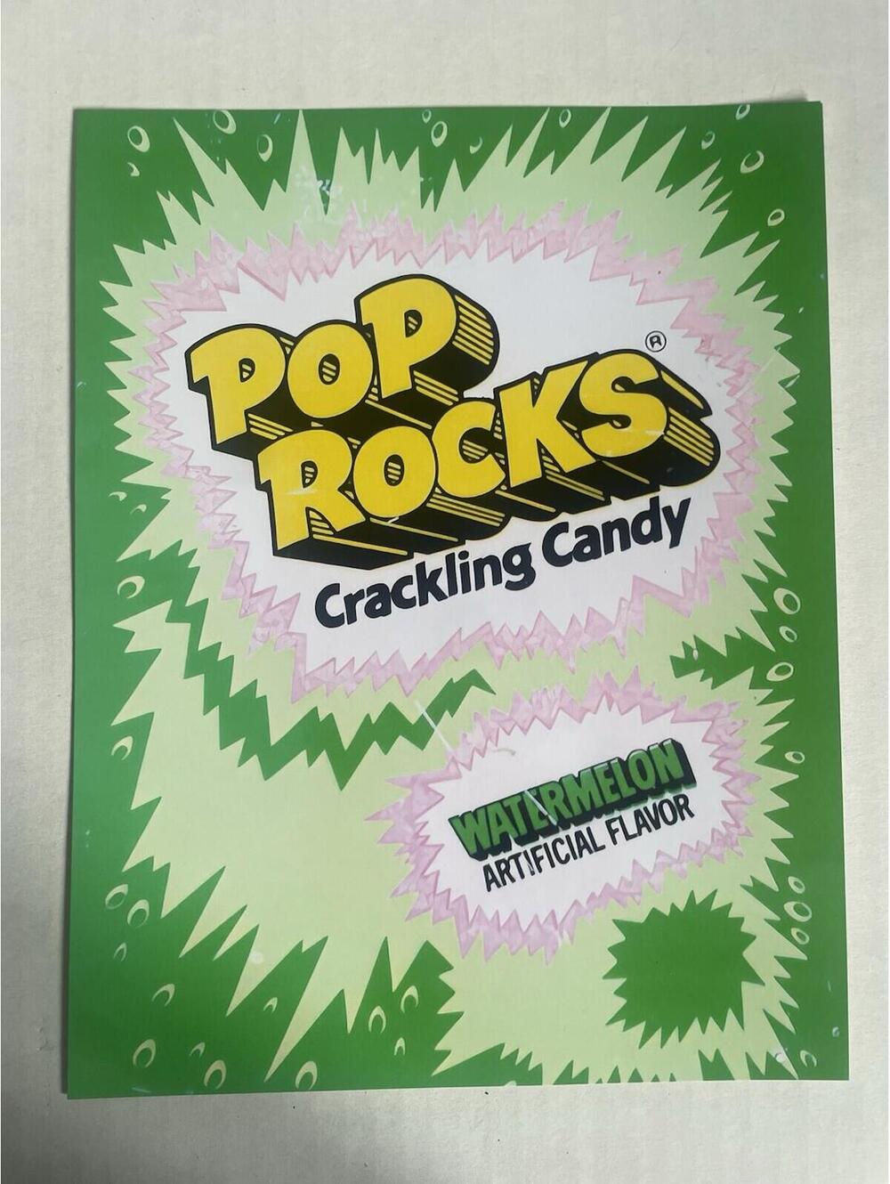 Pop Rocks Watermelon Vintage Style Candy Poster PRINT 8.5" x 11" Vintage Ad Sign